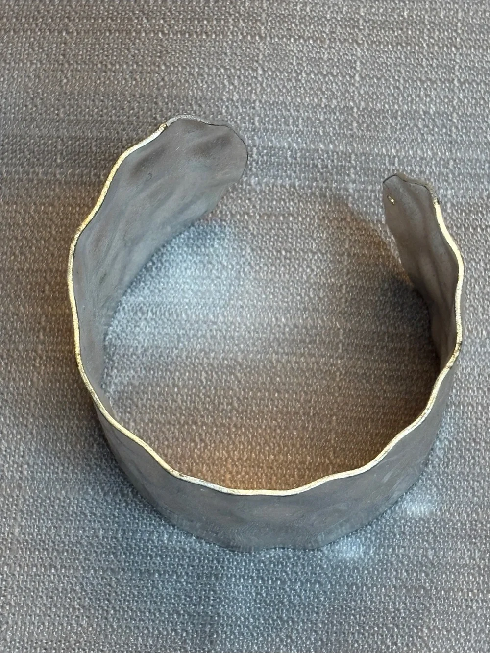 Hammered Metal Cuff Bracelet in Brushed Silver - Picture 4 of 6